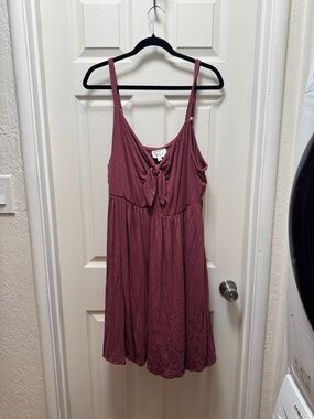 torrid Mauve Tie-Front Spaghetti Strap Dress